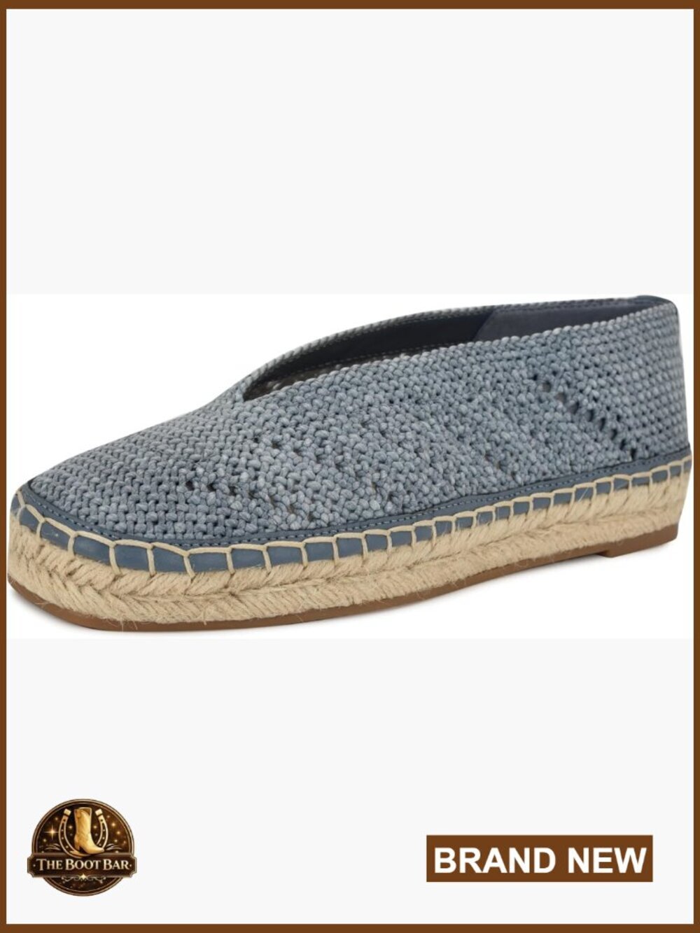Square Toe Espadrille Slip-On Flats Woven Detailing